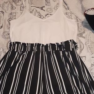 Black and white romper shorts